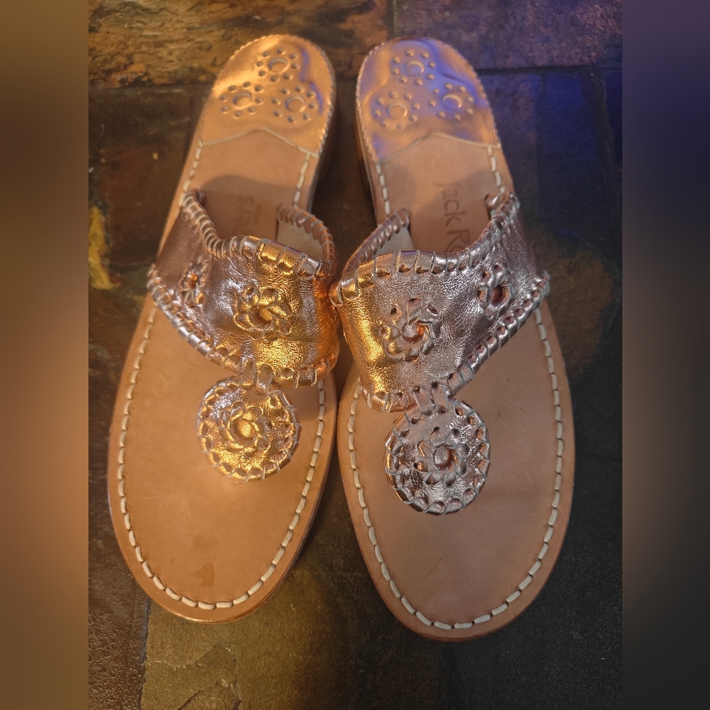 Jack Rogers Rose Gold Sandals Sz 8